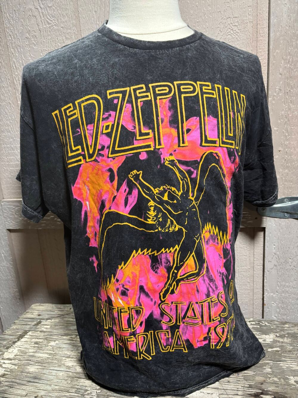 Led Zeppelin Acid Wash Shirt Size X-Large Official 1977 Vintage XL NEW